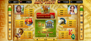 Obrázek ze hry automatu Age of Troy online bez registrace 